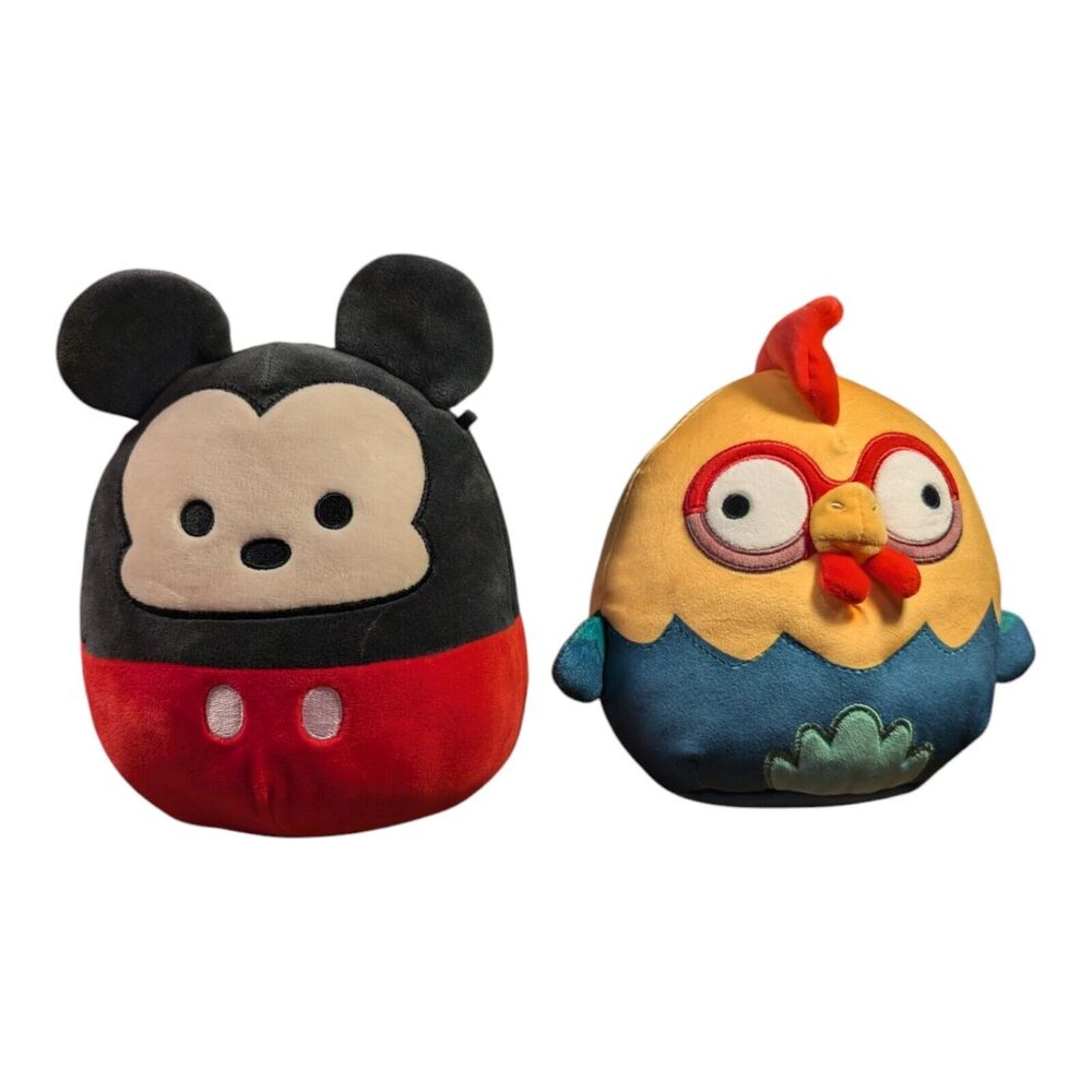 Disney Squishmallow Heihei Rooster & Mickey Mouse Plush toys